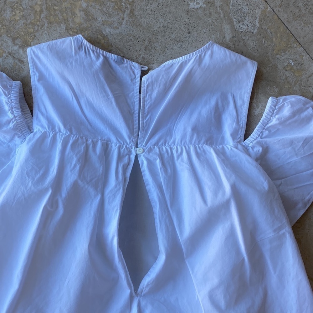 Zara Basic Collection White Off the Shoulder Romper Dress w/ pockets - S - Picture 8 of 8